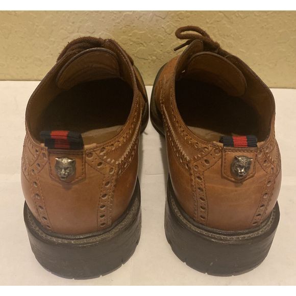 Authentic Gucci Brown Leather Brogue Lace-Up Size US S10.5 428597 main image 9
